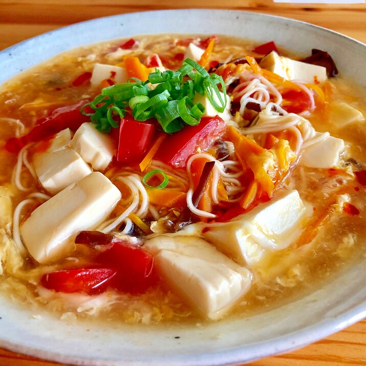 余り素麺でにゅうめんを☆お素麺の酸辣湯麺